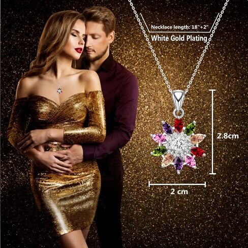 LMXXVJ Necklace Pendant for Women,Teardrop Necklace Birthstone Necklace Pendant Jewelry Anniversary/Birthday Gift for Mom Wife Friend,18" + 2" in Kuwait