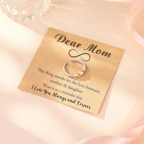 خاتم بعقدة مطلي بالذهب عيار 18 قيراط للنساء من الأم والابنة، هدايا مجوهرات لعيد الأم وعيد الميلاد للأم والابنة in Kuwait