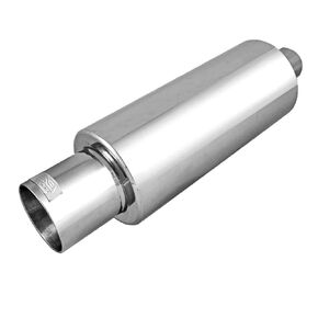 DC Sports Universal Round Muffler 2.5" Inlet-3.5" Tip Straight Cut