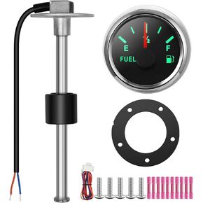 Rupse Fuel Sender Unit Boat Fuel Tank Sending Unit Fuel Water Level Sensor Stainless Steel Fuel Sender and Fuel Gauge for Boat Car Truck RV (6" (150mm)) (52mm (2"))