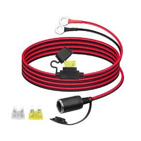PNGKNYOCN 12V Car Cigarette Lighter to O Ring Terminal，14AWG Cigarette Lighter Female Socket to 8mm (0.3inch) Terminal Ring Harness, with 20A Fuse（2M/6FT）