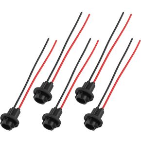 5PCS 194 Bulb Socket with Wire Pigtail,T10 Socket for 158,161,168,175,194 Light Bulbs,Universal Tail Light Socket Side Marker Light Socket Car Accessories for Car,Truck,SUV