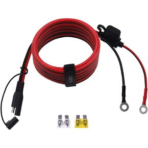 6FT/1.83m 14AWG Ring Terminal To SAE Harness Quick Connect/Disconnect Assembly, 20A Fuse
