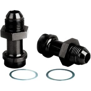 Moroso 65144 Blue Anodized Aluminum -8AN to 7/8-20" Male Thread Carburetor Fittings - Set of 2