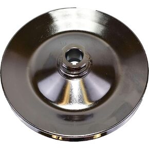 A-Team Performance - Power Steering Pump Pulley - Steel Key-Way Single Groove Saginaw Pump 5/8" Keyway Bore - Compatible with 1955-72 GM Chevy Chevrolet Chrome - Car Accessories