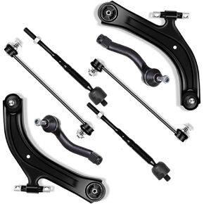 SCITOO 8pcs Suspension Kit 2 Front Lower Control Arm w/Ball Joint 2 Front Sway Bar End Link 2 Outer 2 Inner Tie Rod End Link for Nissan Sentra 2007 2008 2009 2010 2011 2012 2.0L 2.5L K620374
