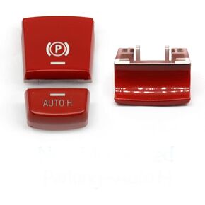 Black Electronic Handbrake Parking Switch Hand Brake P Button Cover Auto H Button Replacement Compatible with BMW 5 7 X3 X4 X5 X6 F Series F01 F02 F10 F12 F15 F16 F25 F26 (Old Model)