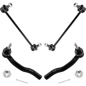 2Pcs Front Stabilizer Sway Bar End Links + 2Pcs Front Outer Tie Rod End Links Fit For Toyota Camry 2007-2011 Replace# K750123 ES80603 ES80602