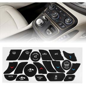 Car Button Stickers Interior Decals Compatible with Chrysler 200 300 2014-2017 A/C Climate Air Condition Dash Button Repair Kit Control Button Repair Decals Sticker Car Accessories