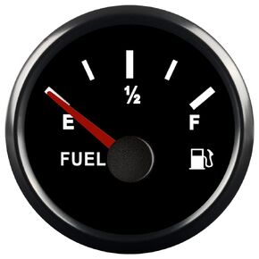 0-90 ohm Fuel Gauge Marine Fuel Gauge Boat Fuel Level Gauge Gas Fuel Tank Meter Gauge 0-90 ohm Fuel Gauge with LED Backlight for Universal AUTO Car Boat Truck Vehicle RV (Black)