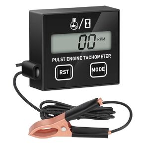 Small Engine Tachometer, Digital Tachometer Tach Gauge Reset Function Equipped with Clip, Inductive Hour Meter for 2 Stroke & 4 Stroke Small Engine, for Cropper Generator Lawn Mower RV ATV and More