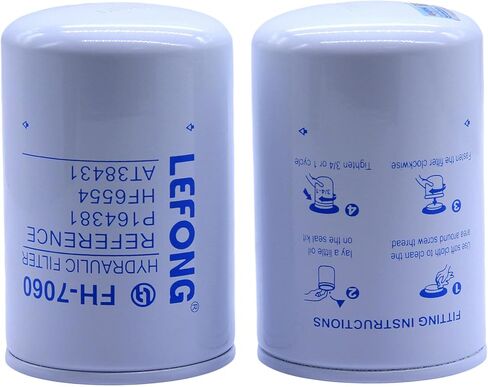 2 قطعة فلتر ناقل الحركة الهيدروليكي LEFONG FH-7060-2 (ميكرون 10) يستبدل 723-0405، BT839، P1654A، P551551، 51259، 48758، 103-2146، 453058، 03931900، 36330-82630، 0941 4200, 83-014 يناسب مقسم الخشب in Kuwait