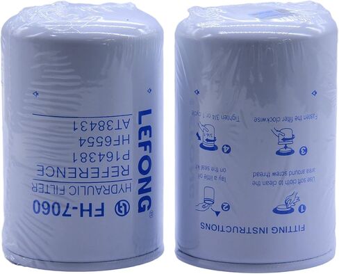 2 قطعة فلتر ناقل الحركة الهيدروليكي LEFONG FH-7060-2 (ميكرون 10) يستبدل 723-0405، BT839، P1654A، P551551، 51259، 48758، 103-2146، 453058، 03931900، 36330-82630، 0941 4200, 83-014 يناسب مقسم الخشب in Kuwait
