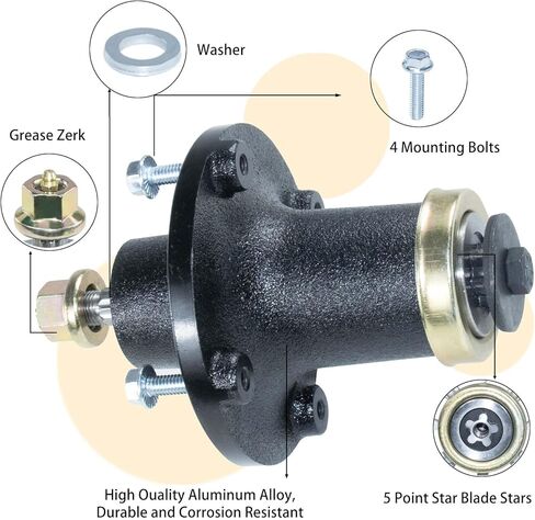 539131898 Spindle Assembly Replaces Husqvarna 539131898 for Husqvarna GT48DXLS, TS354X, MZT52, Z248F, MZT52, Z242E, MZT61, MZ61, MZT61, TS254G, TS348, MZ6128, MZT61, MZT61BF Lawn Tractors in Saudi Arabia