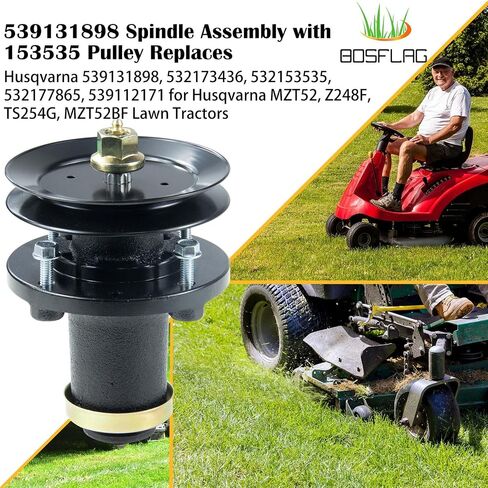 539131898 Spindle Assembly Replaces Husqvarna 539131898 for Husqvarna GT48DXLS, TS354X, MZT52, Z248F, MZT52, Z242E, MZT61, MZ61, MZT61, TS254G, TS348, MZ6128, MZT61, MZT61BF Lawn Tractors in Saudi Arabia
