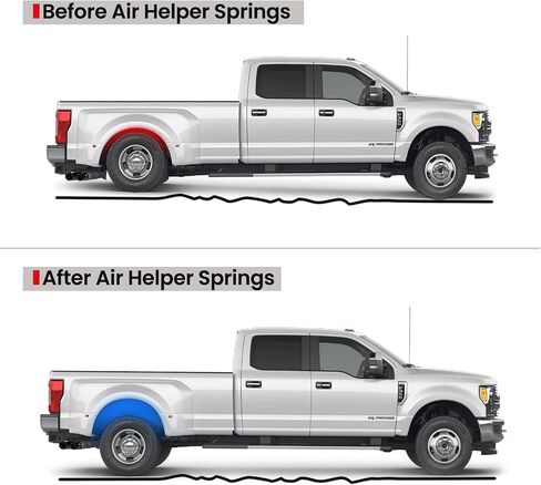 طقم تعليق أكياس الهواء الزنبركي VIGOR متوافق مع 2011-2016 Ford F250 وF350 4WD طقم نوابض مساعد الهواء الخلفي مع خطوط هوائية، ما يصل إلى 5000 رطل من سعة تسوية الحمل in Kuwait