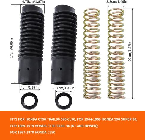 Motoparty Trail Gaiters Cover Boot For Honda CT90 TRAIL90 S90 CL90 Replace for 51611-459-880 Front Fork Cover Absorber Boots & Seals Spring Rebuild Kit in Saudi Arabia