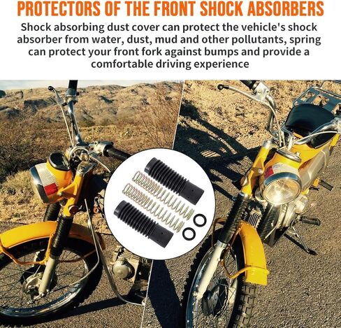 Motoparty Trail Gaiters Cover Boot For Honda CT90 TRAIL90 S90 CL90 Replace for 51611-459-880 Front Fork Cover Absorber Boots & Seals Spring Rebuild Kit in Saudi Arabia