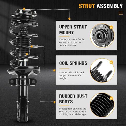 Front Rear Complete Struts Shock Absorber Coil Spring Assembly Fit for Honda Accord 1998-2002, Replace 171691L 171691R 171299 (Set of 4) in Saudi Arabia