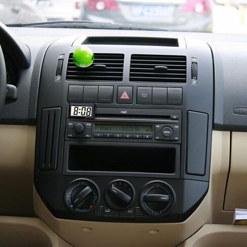 Car Dashboard Digital Clock - with Jumbo LCD Time & Day Display - Mini Automotive Stick On Watch for Car Truck Dashboard & Air Vent(Black) in Kuwait