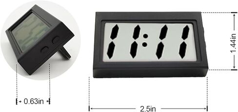 Car Dashboard Digital Clock - with Jumbo LCD Time & Day Display - Mini Automotive Stick On Watch for Car Truck Dashboard & Air Vent(Black) in Kuwait