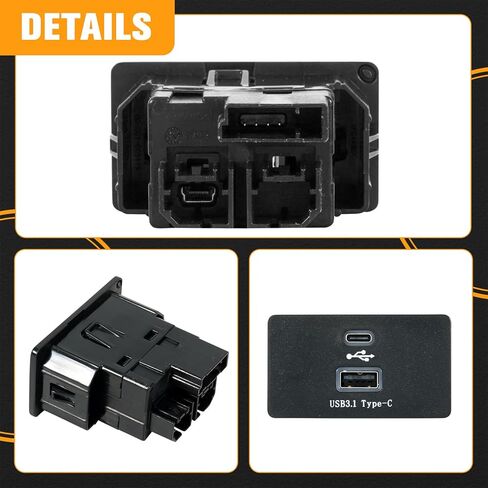Carplay USB Interface Hub Fit for Select Ford/Lincoln Models SYNC 3 Version 3.4#Replace HC3Z-19A387-B-G USB+Type-C Module; Fast Charging Stable Transmission, Support Apple Carplay/Android in Kuwait