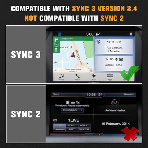 Carplay USB Interface Hub Fit for Select Ford/Lincoln Models SYNC 3 Version 3.4#Replace HC3Z-19A387-B-G USB+Type-C Module; Fast Charging Stable Transmission, Support Apple Carplay/Android in Kuwait
