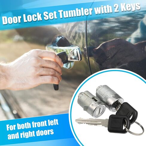 X AUTOHAUX 1 Pair Door Lock Cylinder Set w/ 2 Key for GMC Sierra 1500 2500 3500 Yukon for Chevy Silverado Tahoe Suburban for Hummer H2 for Cadillac Front Left Right Door Lock Tumbler 15298924 in Saudi Arabia