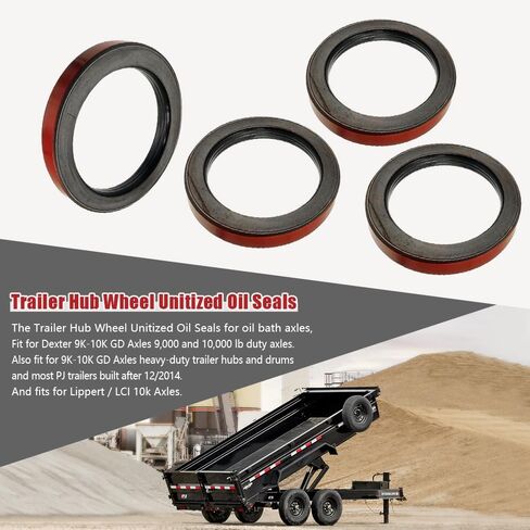 010-051-00 Oil Seal ID 2.875'' x OD 3.880'' Fit for Dexter 9K 10K GD Axles Trailer Hub Wheel Unitized Oil Seal Replace 370150BGO 4-Pack in Saudi Arabia