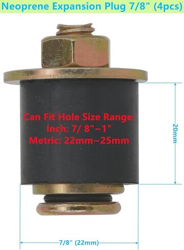 4 PCS Neoprene Expansion Plug 7/8 inch to 1 inch (22mm - 25mm) Automotive Freeze Plug in Saudi Arabia