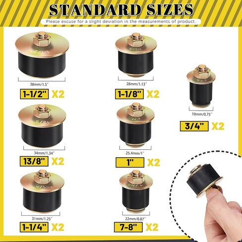 14Pcs 7 Sizes Rubber Expansion Plug Kit, 1-1/2'' 1-3/8'' 1-1/4'' 1-1/8'' 1'' 7-8'' 3/4'' Automotive Rubber Expandable Freeze Plugs Neoprene Rubber Expansion Plug Rubber Freeze Plug for Engine in Saudi Arabia