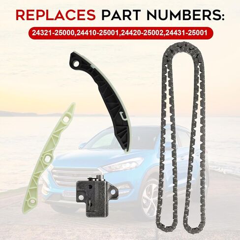 PUENGSI Engine Timing Chain Kit Compatible with G4KC 2.4L, G4KA/G4KD 2.0L, 2006-2012 Sonata NF 2.4L, 2010-2013 Tucson 2.4L, 2006-2007 Kia Ed3 2.4L, 2007-2009 Kia Ronda 2.4L & More in Saudi Arabia