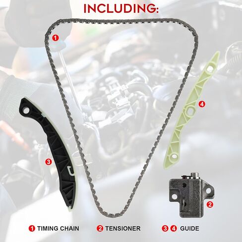 PUENGSI Engine Timing Chain Kit Compatible with G4KC 2.4L, G4KA/G4KD 2.0L, 2006-2012 Sonata NF 2.4L, 2010-2013 Tucson 2.4L, 2006-2007 Kia Ed3 2.4L, 2007-2009 Kia Ronda 2.4L & More in Saudi Arabia