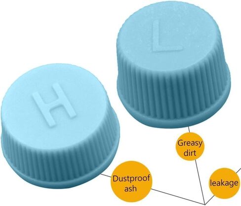 Blue Replacement Valve Caps for Car Air Conditioning, Leakproof R134a AC System Charging Port Caps (Low and High Pressure) Valves 2 Pcs in Kuwait