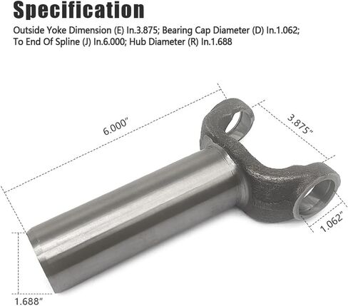 2-3-6041X Slip Yoke Fit for C-6 T45 FMX 1330 Series E4OD T56 Top Loader TKO-500 TKO-600 Drive Shaft Transmission Slip Yoke U-Joint Replace N2-3-6041X T2-3-6041HP in Kuwait