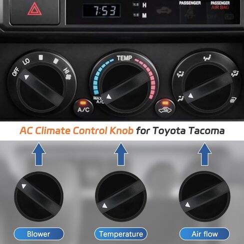 1PCS AC Heater Blower Fan Control Knob Compatible with 2005 2006 2007 2008 2009 2010 2011 Toyota Tacoma Replaces# 65551820A 758695 Set of 1 in Saudi Arabia