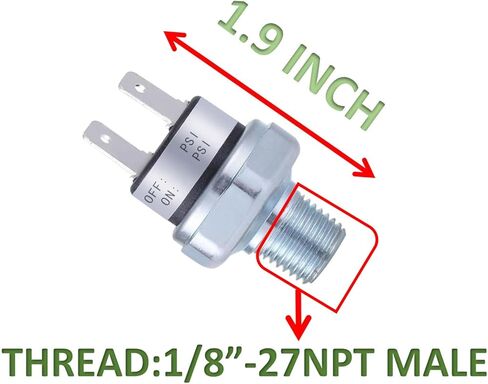 2 حزمة مفتاح ضغط 90-120 رطل لكل بوصة مربعة مفتاح ضغط ضاغط الهواء 1/8 "-27 NPT مفتاح ضغط الهواء 24 فولت 12 فولت مفتاح ضغط خزان الهواء عالي 120 رطل لكل بوصة مربعة مفتاح ضغط 90 رطل لكل بوصة مربعة للتحكم في الضغط in Kuwait