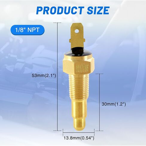 Universal 1/8" NPT Engine Cooling Fan Temperature Sensor Switch (170°F On- 155°F Off) Electric Fan Thermostat Switch in Saudi Arabia