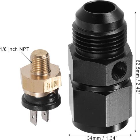 مجموعة واحدة من Uxcell محول تركيب مفتاح مروحة تبريد درجة حرارة المحرك التلقائي 6AN 160'F On-145'F Off in Saudi Arabia