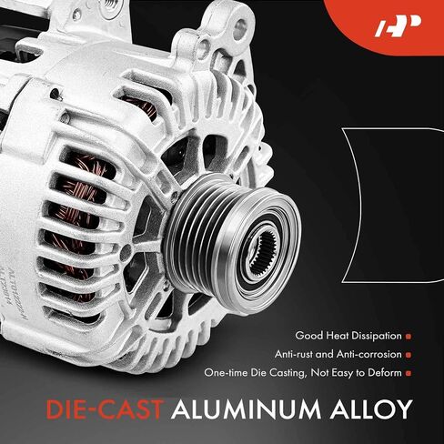مولد A-Premium متوافق مع Volkswagen Jetta 2006-2015، Beetle 2013-2014، Passat 2006-2017، Golf & Audi A3 06-13، TT Quattro، 12V 140Amp CW 6-Groove Clutch Pulley، استبدال # 06F-903-023F in Saudi Arabia