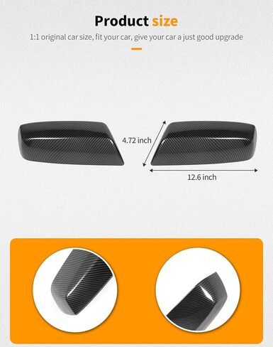 Hoolcar Side View Mirror Cover Decals ABS Rearview Mirrors Trim Cover Exterior Accessories Fit for Chevrolet Silverado GMC Sierra 2014-2018, Chrome, 2PCs in Saudi Arabia