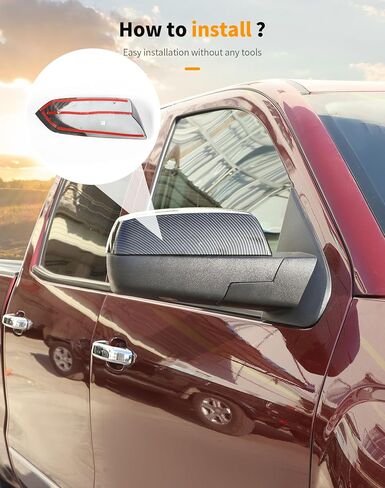 Hoolcar Side View Mirror Cover Decals ABS Rearview Mirrors Trim Cover Exterior Accessories Fit for Chevrolet Silverado GMC Sierra 2014-2018, Chrome, 2PCs in Saudi Arabia