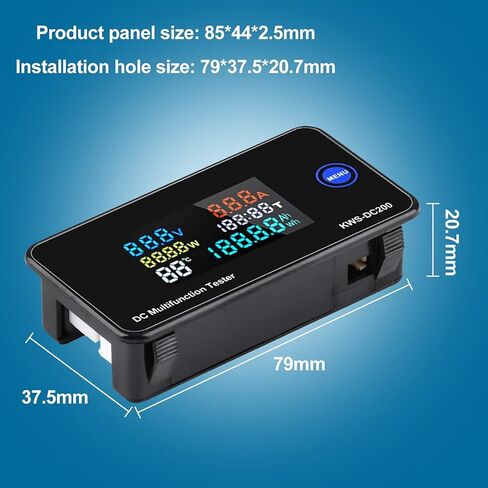 Diymore DC 0-200V 50A شاشة LCD الرقمية الجهد الحالي السلطة متر DC أمبير وفولت متر مراقب الطاقة الحالية الفولتميتر مقياس التيار الكهربائي لوحة Wattmeter مع تحويلة 50A in Kuwait