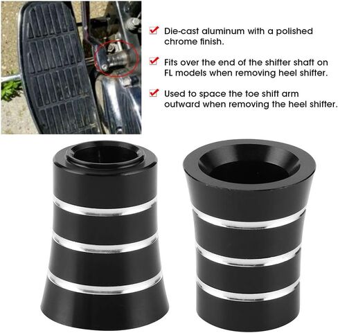 Heel Shift Eliminator, Aluminum Heel Shift Level Eliminator Cover Motorcycle Motorcycle Heel Shift Foot Control Accessory Replacement Fit for CVO Motorcycle (Silver Black) in Saudi Arabia