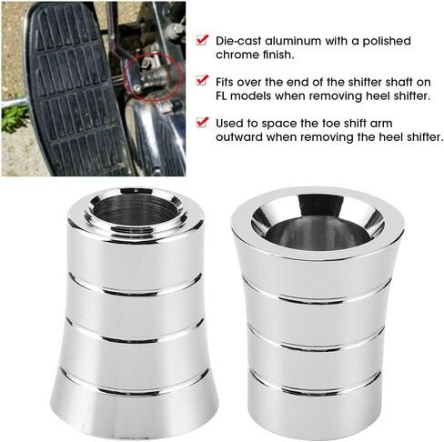Heel Shift Eliminator, Aluminum Heel Shift Level Eliminator Cover Motorcycle Motorcycle Heel Shift Foot Control Accessory Replacement Fit for CVO Motorcycle (Silver Black) in Saudi Arabia