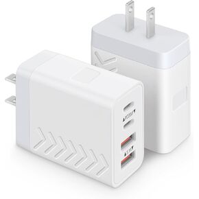 40W USB C Charger Block | 4-Port Fast Charging Blocks (2 USB-C + 2 USB-A) | PD3.0/QC3.0 Compact Wall Charger for i Phone 16/15/14/13/12/11/X/8, Galaxy S25/S24/S23/S22, i Pad, Air Pods & More (2-Pack) in Saudi Arabia