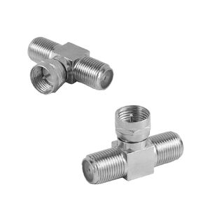 2pcs Coaxial Cable Splitter, Zinc Alloy Aerial Coax Splitter 2 in 1 Out F Type RG6 Male to Dual F Female 3-Way Cable Connector Adapter for TV Antenna, Satellite Tuner, VCR, CCTV in Saudi Arabia