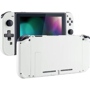 eXtremeRate Soft Touch Grip Back Plate for Nintendo Switch Console, NS Joycon Housing Shell (D-Pad Version) with Full Set Buttons, DIY Replacement Shell for Nintendo Switch - White in Kuwait