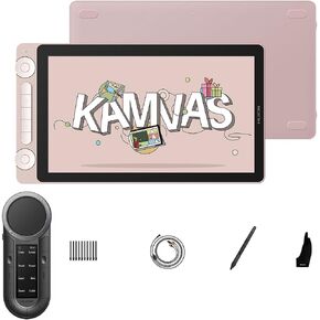HUION Kamvas 13 (Gen 3) Drawing Tablet with Screen, 13.3-inch Full-Laminated Art Tablet with Anti-Sparkle Canvas Glass, 99% sRGB, PenTech 4.0, 16384 Pressure, Keydial Remote Keypad, Dual Dials, Pink in Saudi Arabia