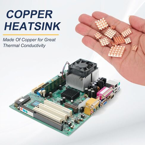 PATIKIL Copper Heatsink 20x20x2mm, Heat Sink Cooler Radiator for Raspberry Pi Chip CPU Power Transistor FET IC Power Amplifier in Saudi Arabia